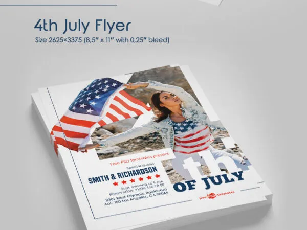 Modern 4th July Day Flyer and Facebook Cover Template 1