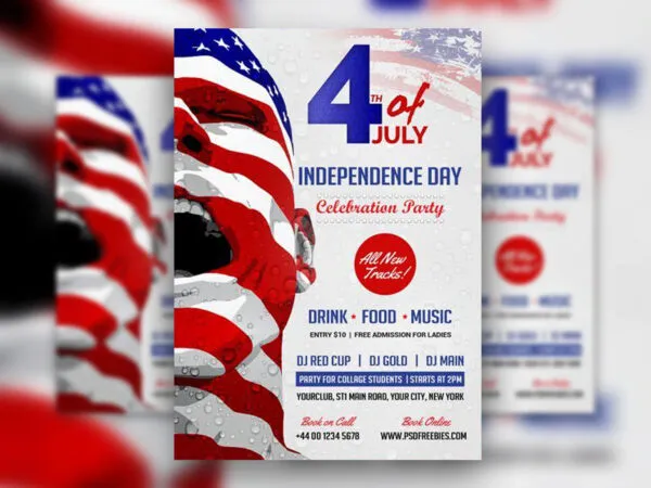 Modern 4th of July Party Flyer Template 1