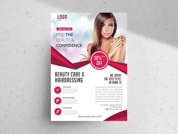Modern Abstract Beauty Care Flyer Template 1