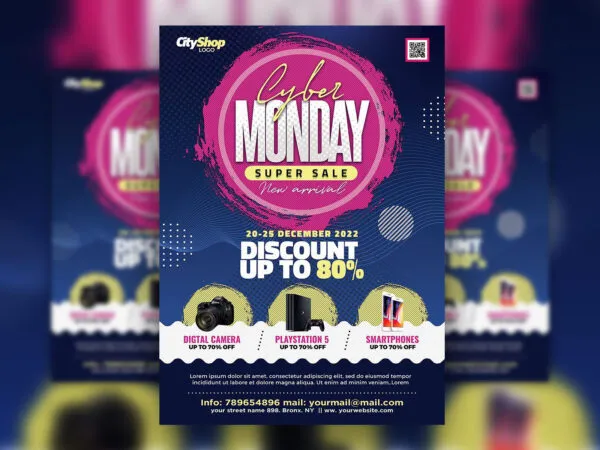 Modern Abstract Cyber Monday Sale Flyer Template 1