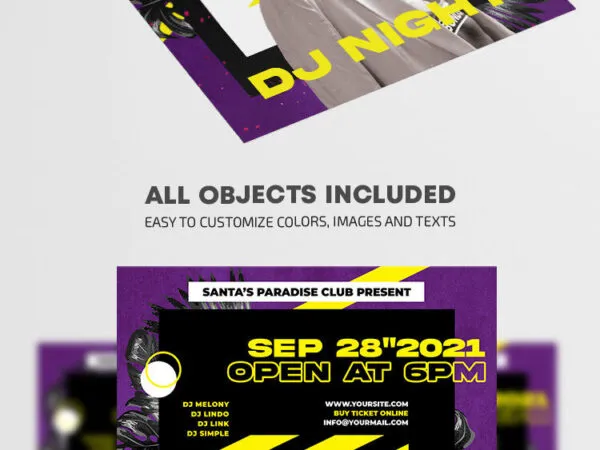 Modern Abstract DJ Party Flyer Template 1
