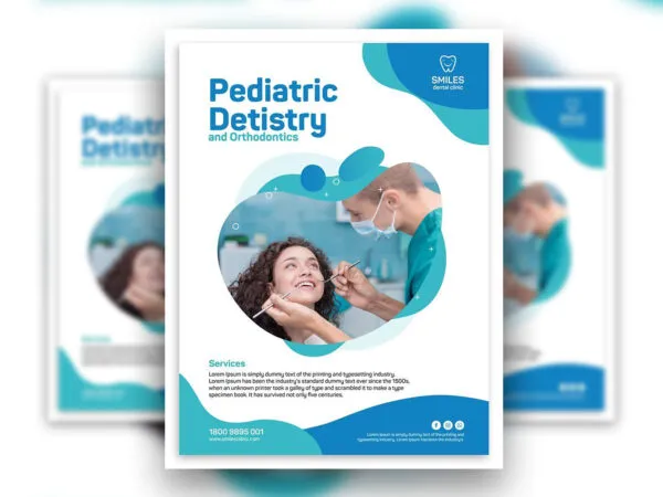 Modern Abstract Dental Clinic Flyer Template 1