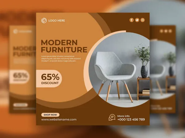 Modern Abstract Furniture Sale Flyer Instagram Post Template 1