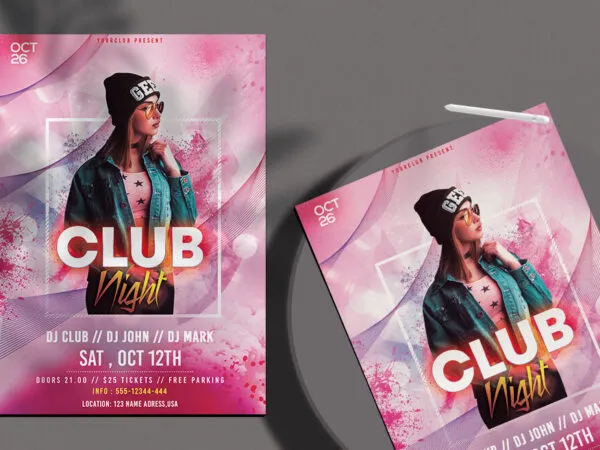 Modern Abstract Ladies Night Club Flyer Template 1