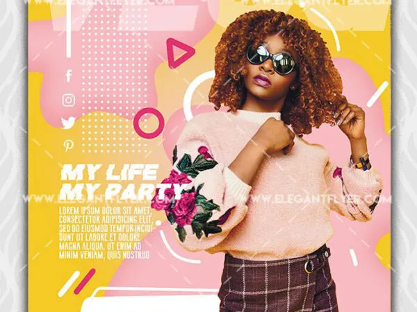 Modern Abstract Personal Vlog Flyer Template 1