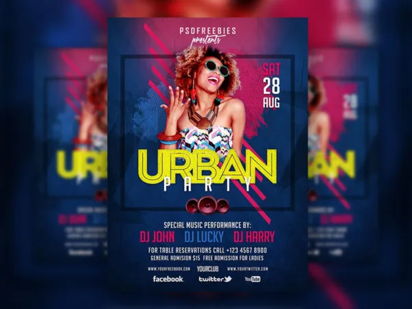 Modern Abstract Urban Party Flyer Template 1