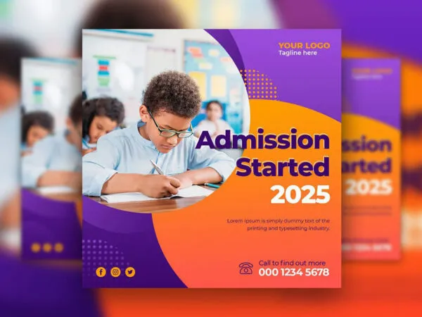 Modern Admission Started Flyer Instagram Template 1