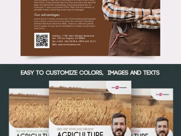 Modern Agriculture Flyer and Facebook Cover Templates 1