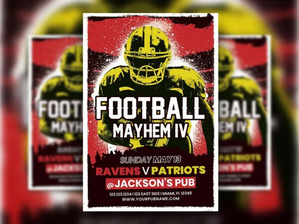 Modern American Football Flyer Template 1