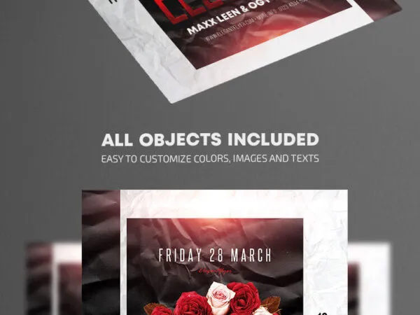 Modern Artistic Electro Sound Party Flyer Template 1