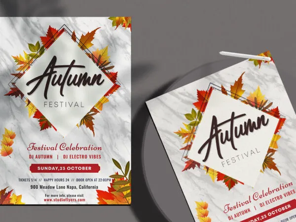 Modern Autumn Festival Flyer Template 1