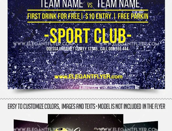 Modern Ball Soccer Game Flyer and Facebook Cover Template 1