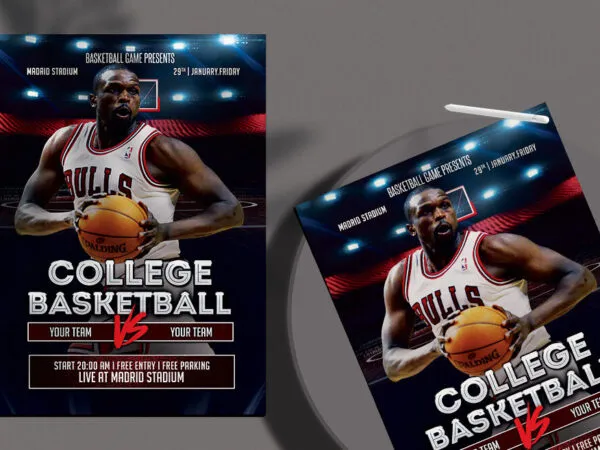Modern Basketball Game Flyer Template 1