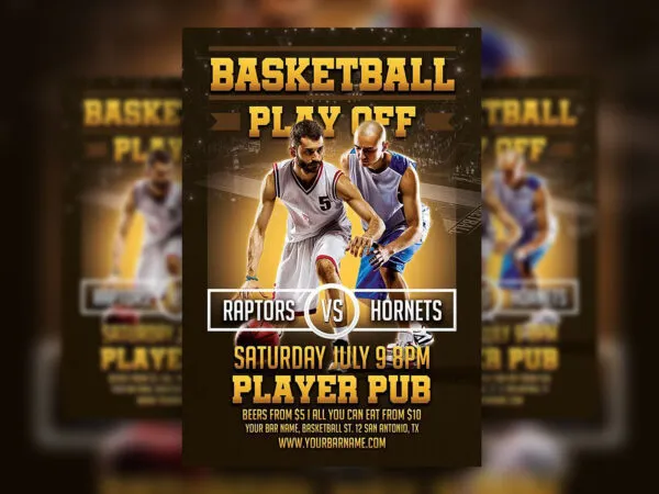 Modern Basketball Playoffs Flyer Template 1