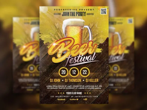 Modern Beer Festival Flyer Template 1