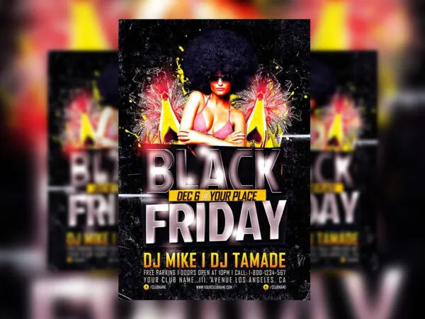 Modern Black Friday Party Flyer Template 1