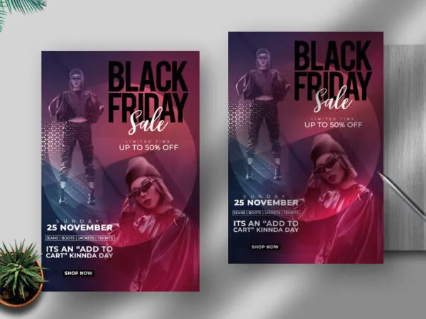 Modern Black Friday Sale Flyer Template 1