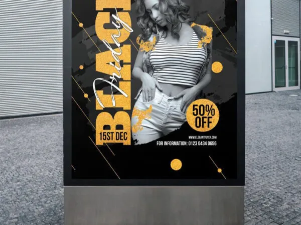 Modern Black and Yellow Black Friday Poster Template 1