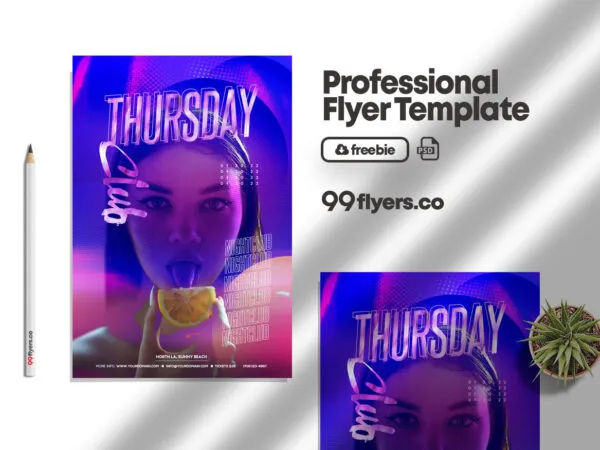 Modern Blue Party Flyer Template 1