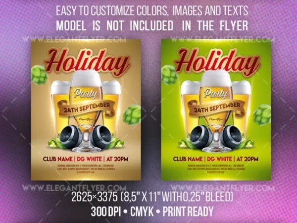 Modern Bold Beer Party Flyer Template 1