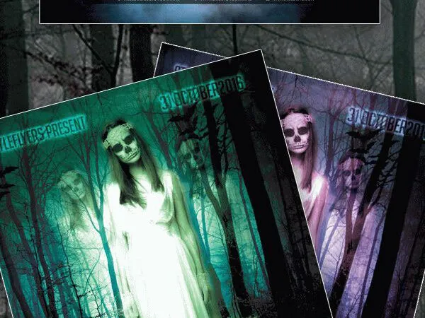 Modern Bold Haunted Halloween Party Flyer Template 1