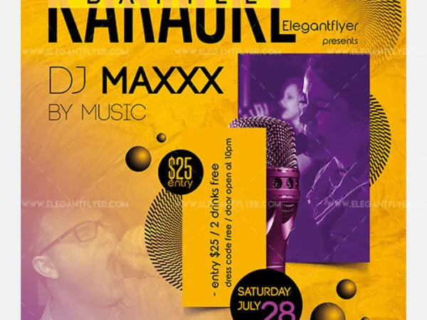 Modern Bold Karaoke Flyer Template 1