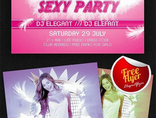 Modern Bold Pajama Party Flyer Template and Facebook Cover 1
