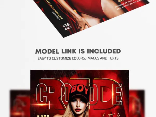 Modern Bold Red Code Party Flyer Template 1