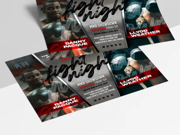 Modern Bolder Fight Night Flyer Template 1