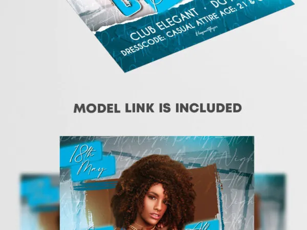 Modern Border Girls Party Flyer Template 1