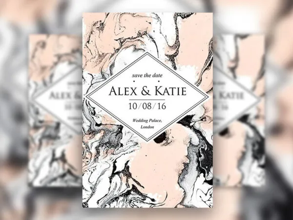Modern Border Two Sided Wedding Invitation Flyer Templates 1