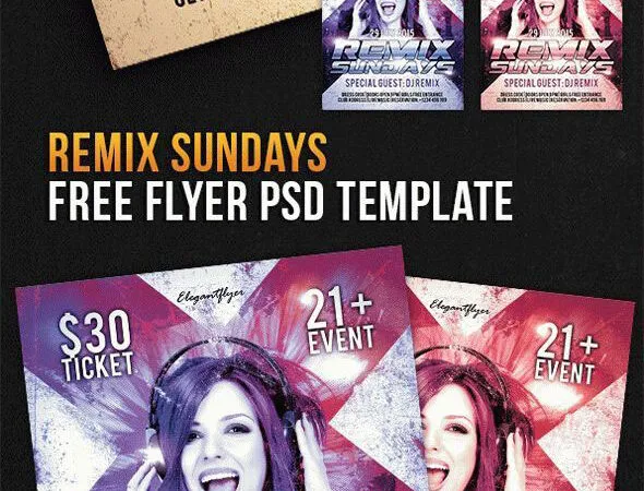 Modern Bright Nightclub Party Flyer and Facebook Cover Template 1