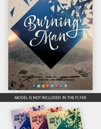 Modern Burning Man Festival Flyer Template 1