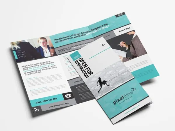Modern Business Trifold Brochure Template Featuring Cyan Theme 1