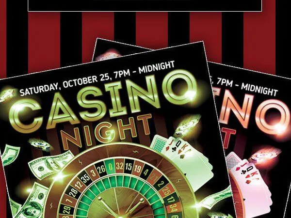 Modern Casino Night Party Flyer Template 1