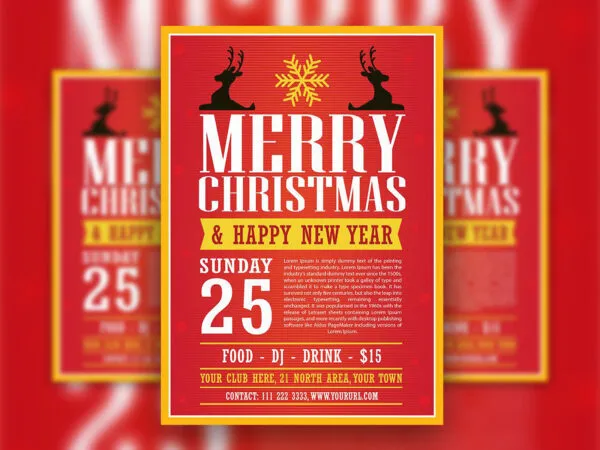 Modern Christmas Flyer Template with a Red Theme 1
