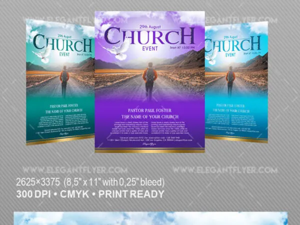 Modern Church Event Flyer and Facebook Cover Template 1