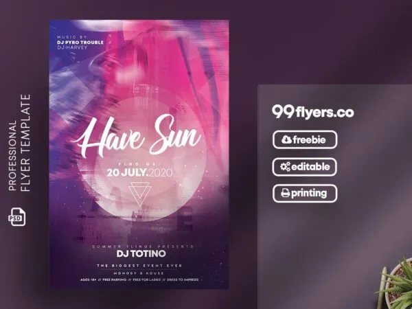 Modern Circle Concert Flyer Template 1