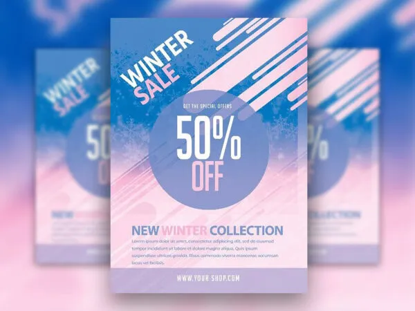 Modern Circle Winter Sale Flyer Template 1