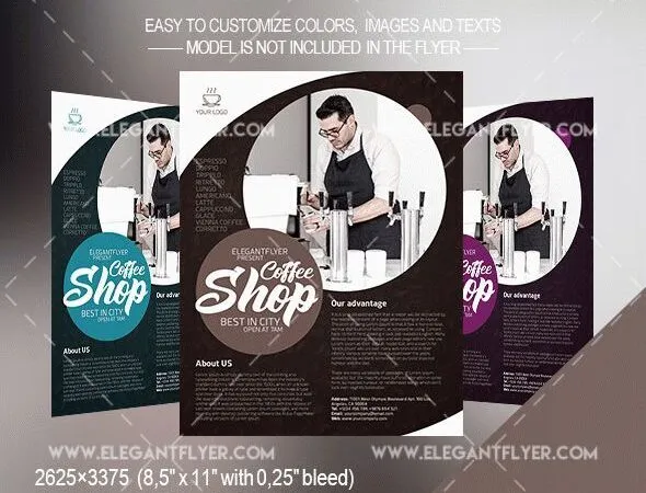 Modern Circles Coffee Shop Flyer and Facebook Cover Template 1