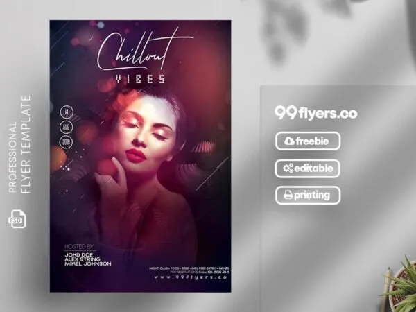 Modern Classy Chill Out Vibe Party Flyer Template 1