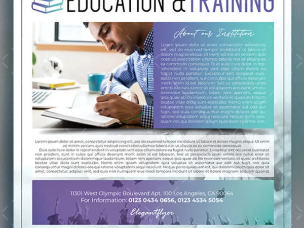 Modern Clean Educational Flyer and Facebook Cover Template 1