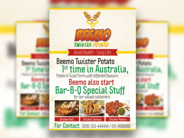 Modern Clean Fast Food and Twister Potato Flyer Template 1