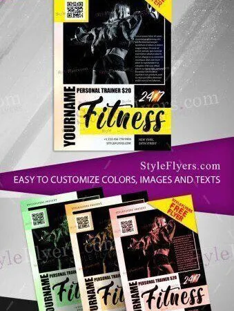 Modern Clean GymFitness Flyer Template 1