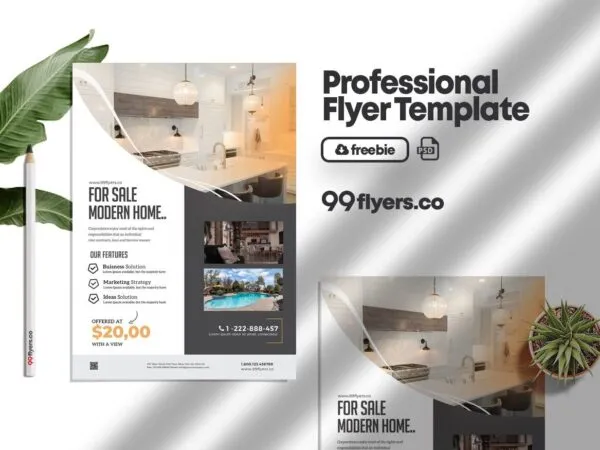 Modern Clean Real Estate Agencies Flyer Template 1