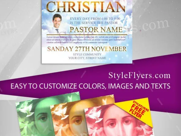 Modern Cloudy Church Event Flyer Template 1