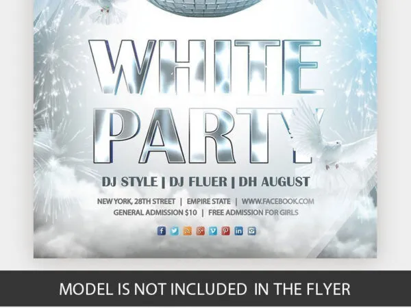Modern Cloudy White Party Flyer Template 1