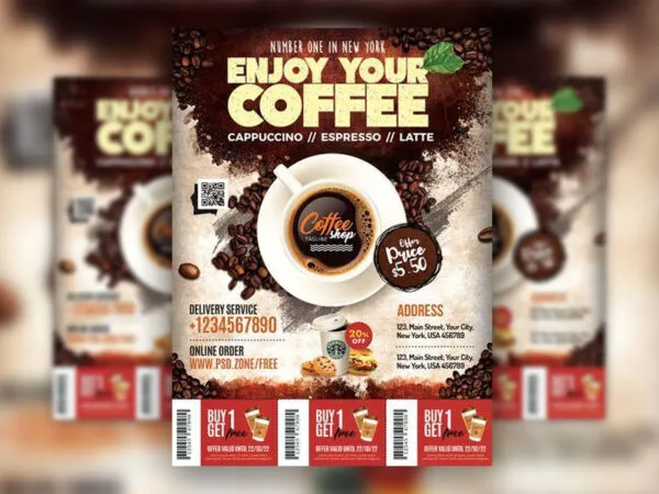 Modern Coffee Shop Marketing Flyer Template 1