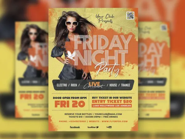 Modern Color Splash Music Event Flyer Template 1