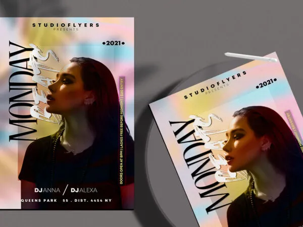 Modern Colorful Beats Club Flyer Template 1